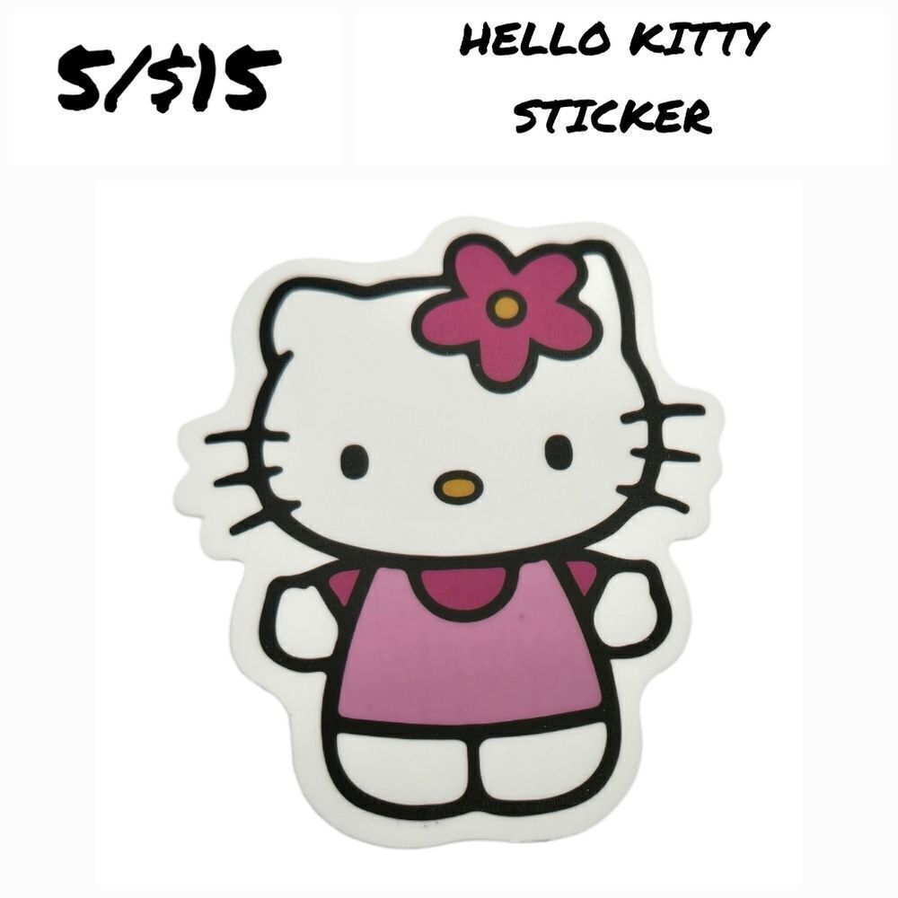 Hello Kitty Sticker Pink Dress Bow Cat Self-Adhesive Matte Laptop Luggage Locker
